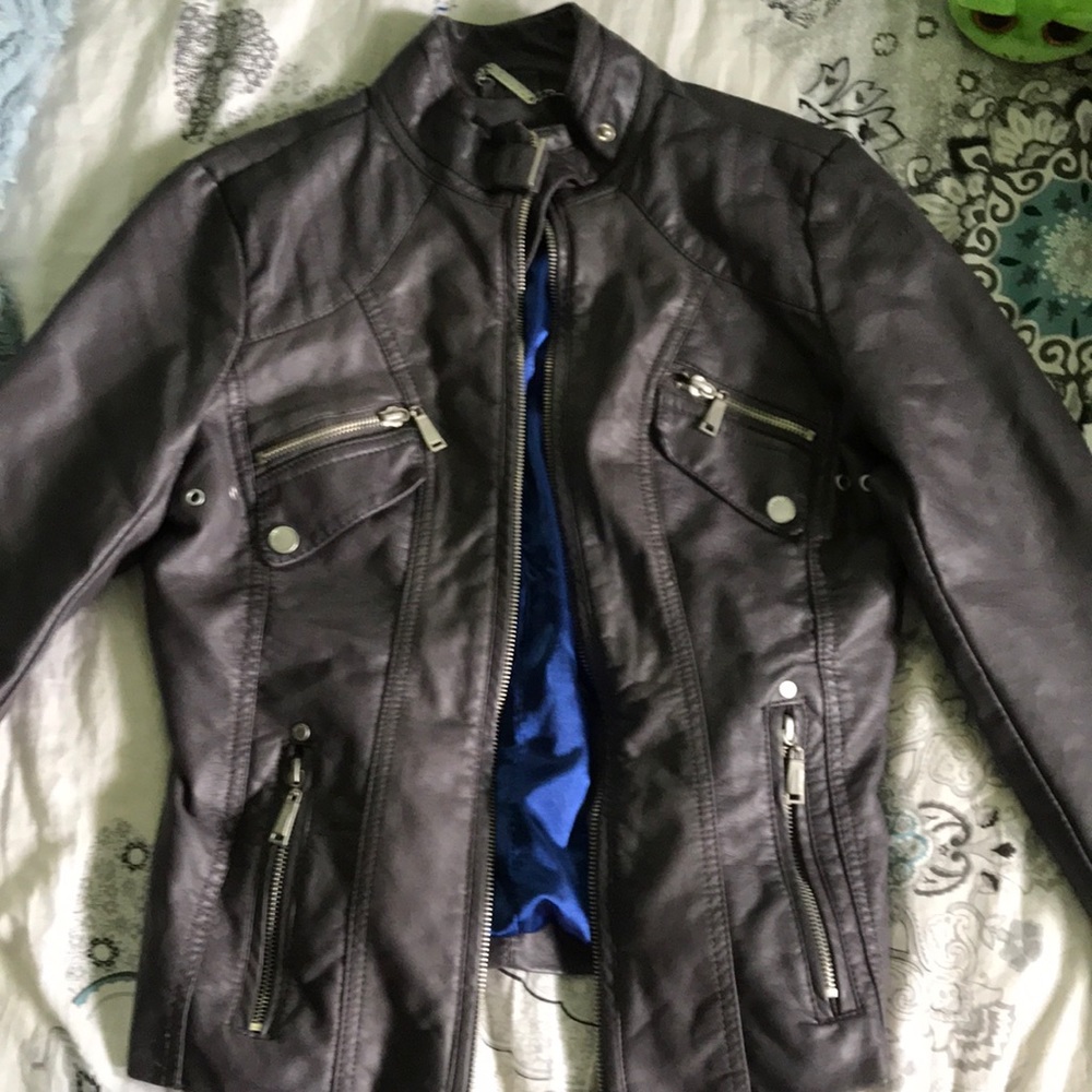 Brown leather jacket